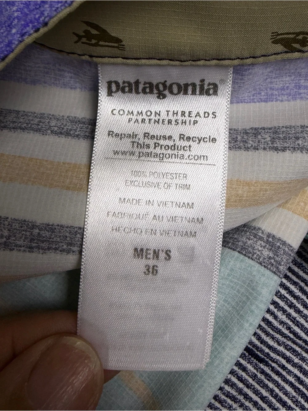 Patagonia Board Shorts Men’s 36 Multicolor Striped Drawstring Swim Beach